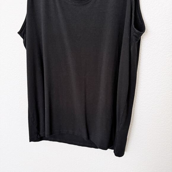 [Eileen Fisher] Black Sleeveless Scoop Neck Basic Tank Top Classic Size Large L - Picture 7 of 10